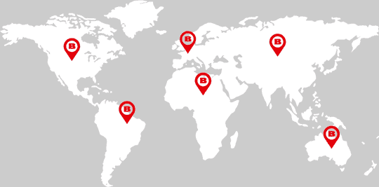 World map illustrating Barrisol is present on all continents