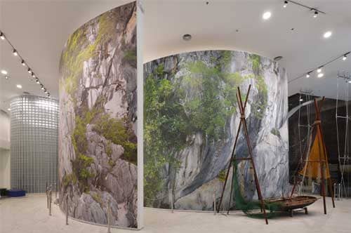Museum with a huge printed textile wall solution