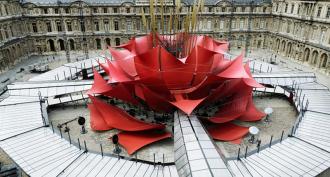Inside the giant flower with Louis Vuitton